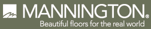 Mannington Logo with the slogan "Beautiful floors for the real world"